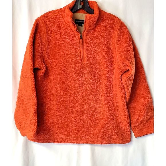 Lands End Sherpa Jacket Quarter Zip Women's Size M - Picture 1 of 3